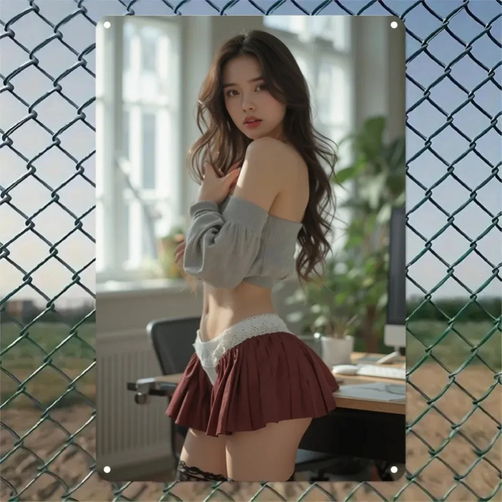 Letrero de pared de aluminio vintage, decoración del hogar de moda 2D para barra de jardín interior y exterior