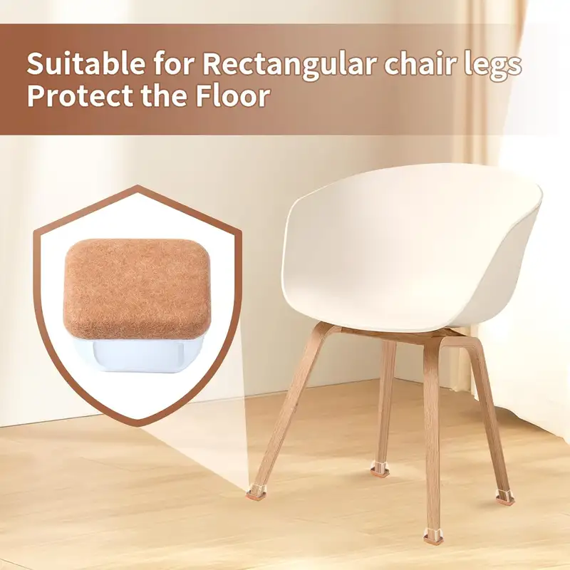 8pcs Rectangular Chair Foot Cover Diagonal Leg Floor Protectors  Silicone Furniture Table Feet Protect for Chair Table No Noise - Image 5