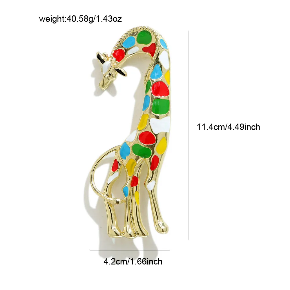 CINDY XIANG Enamel Large Giraffe Brooches For Women Vivid Animal Design Pin Luxury High Quality Accessories