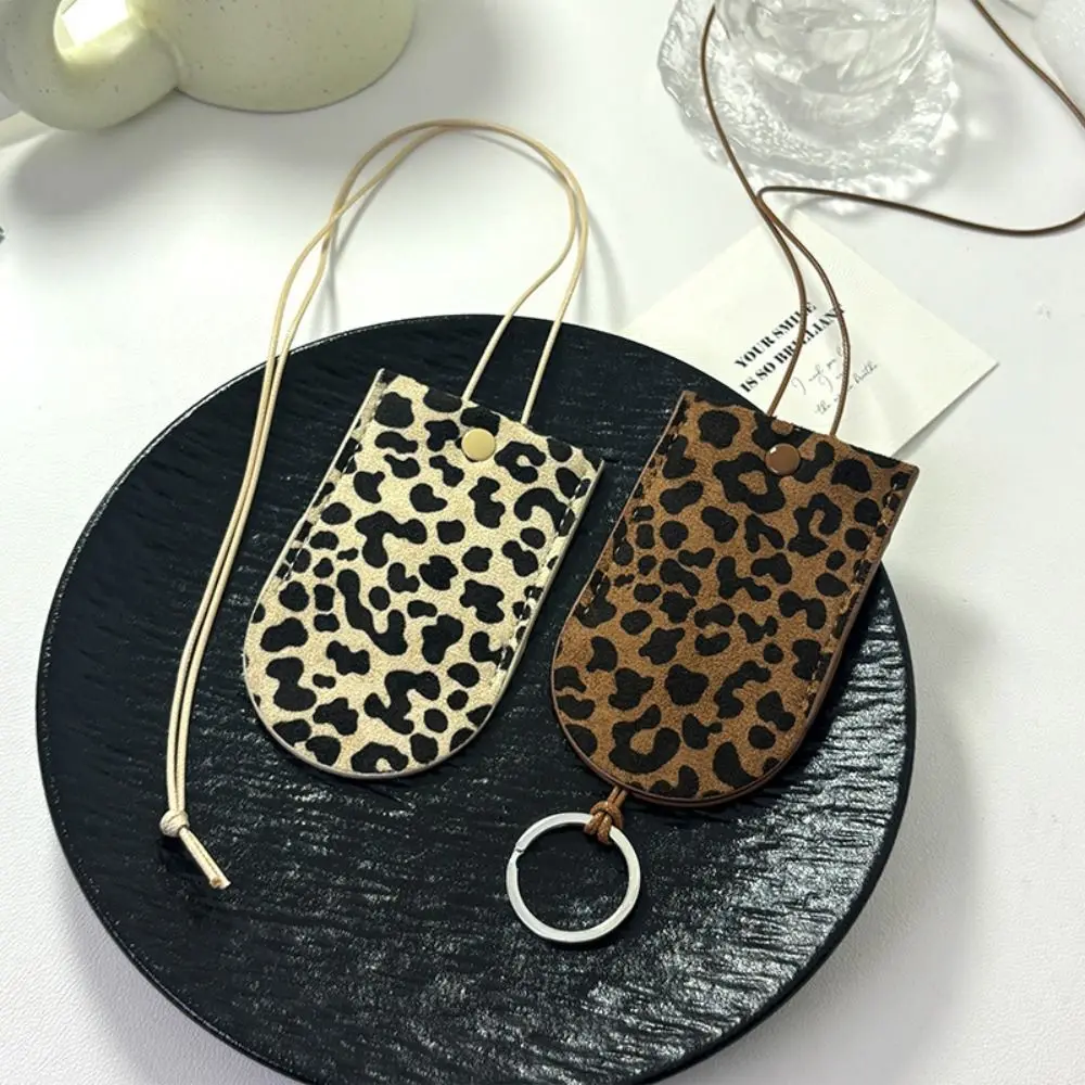

Leather Neck Hanging Key Bag Leopard Print Hanging Rope Sunglasses Storage Necklace Multifunctional Sweater Chain Decorative