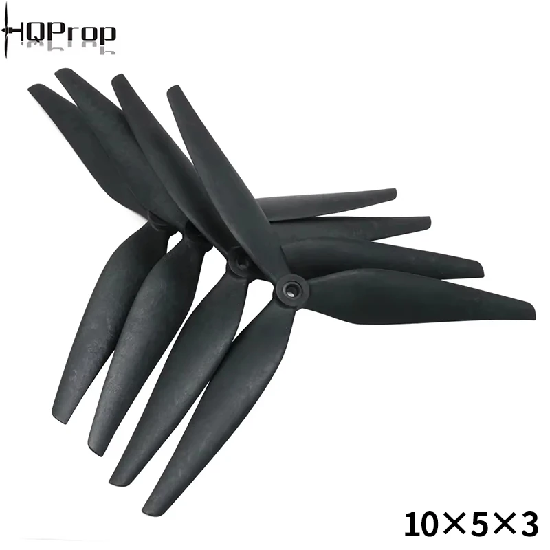 

HQProp 10X5X3 9X5X3 10X5.5X3 1050 1055 9050 10inch 9inch 3 blades Black Carbon Reinforced Nylon Propeller for Rc FPV Drone