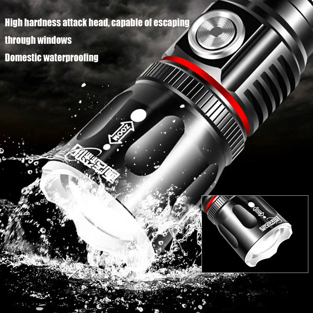 High Power Rechargeable LED Flashlight Strong T6/L2 COB Zoom Torch Outdoor Camping Light Lantern Waterproof Tactical Flashlight