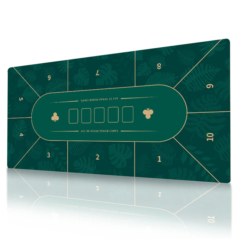 

Rubber Hold'Em Texas Poker Mat Travel Mahjong Chips Dice Board Game Rubbermats Home Gaming Desk Pad Family Party for 10 Players