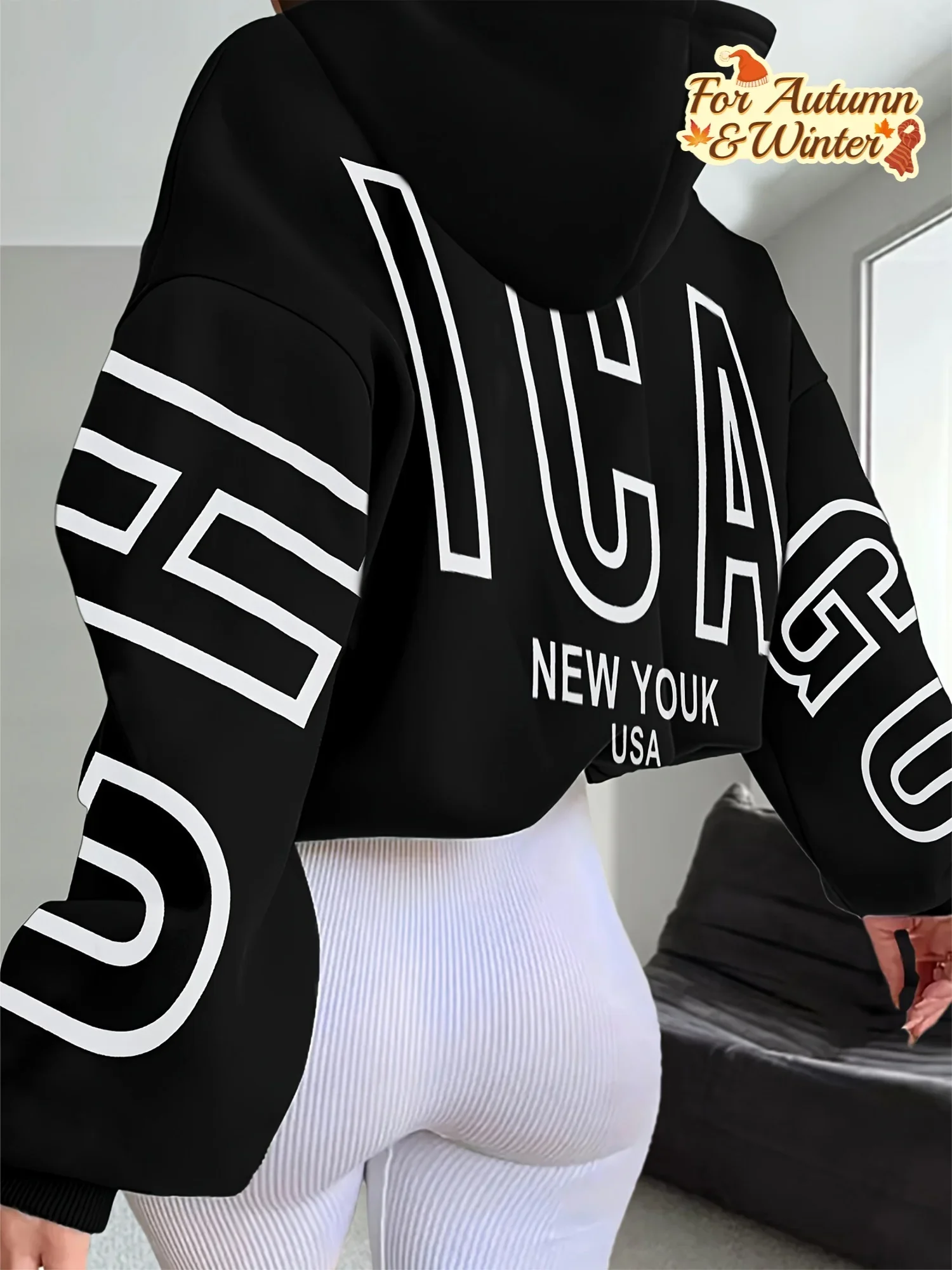 

Осенне-зимняя модная модная толстовка с 3D принтом букв и длинными рукавами для взрослых и детей, модный топ, уличная одежда, одежда с капюшоном