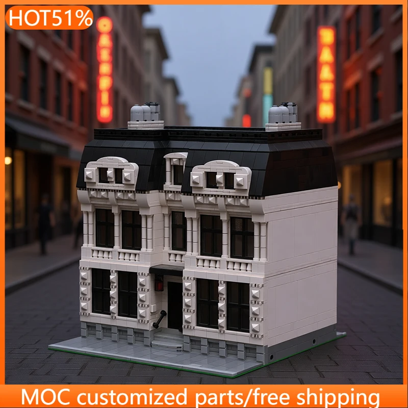 

1647 деталей: Строительный набор для жилых вилл MOC, модульный конструктор, простые популярные кирпичики, детский DIY-набор для сборки, игрушка-подарок