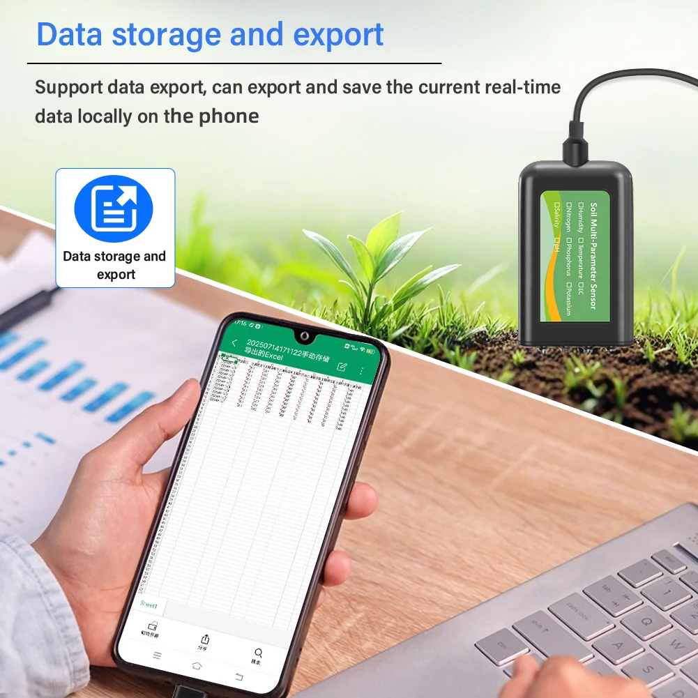 8-in-1 Bodentester NPK PH-Meter EC Temperatur Feuchtigkeits- und Fruchtbarkeitsdetektor IP68 Wasserdichter Sensor für Smart Farming und Garten – Detail 23