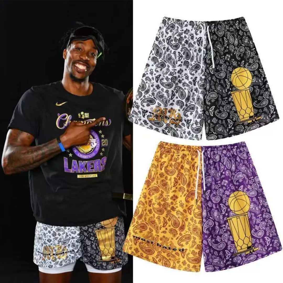 New Summer Cartoon anime fashion and leisure style Short Classic Printed Gym Shorts Men\'s Gym Basketball Sports Beach Shorts