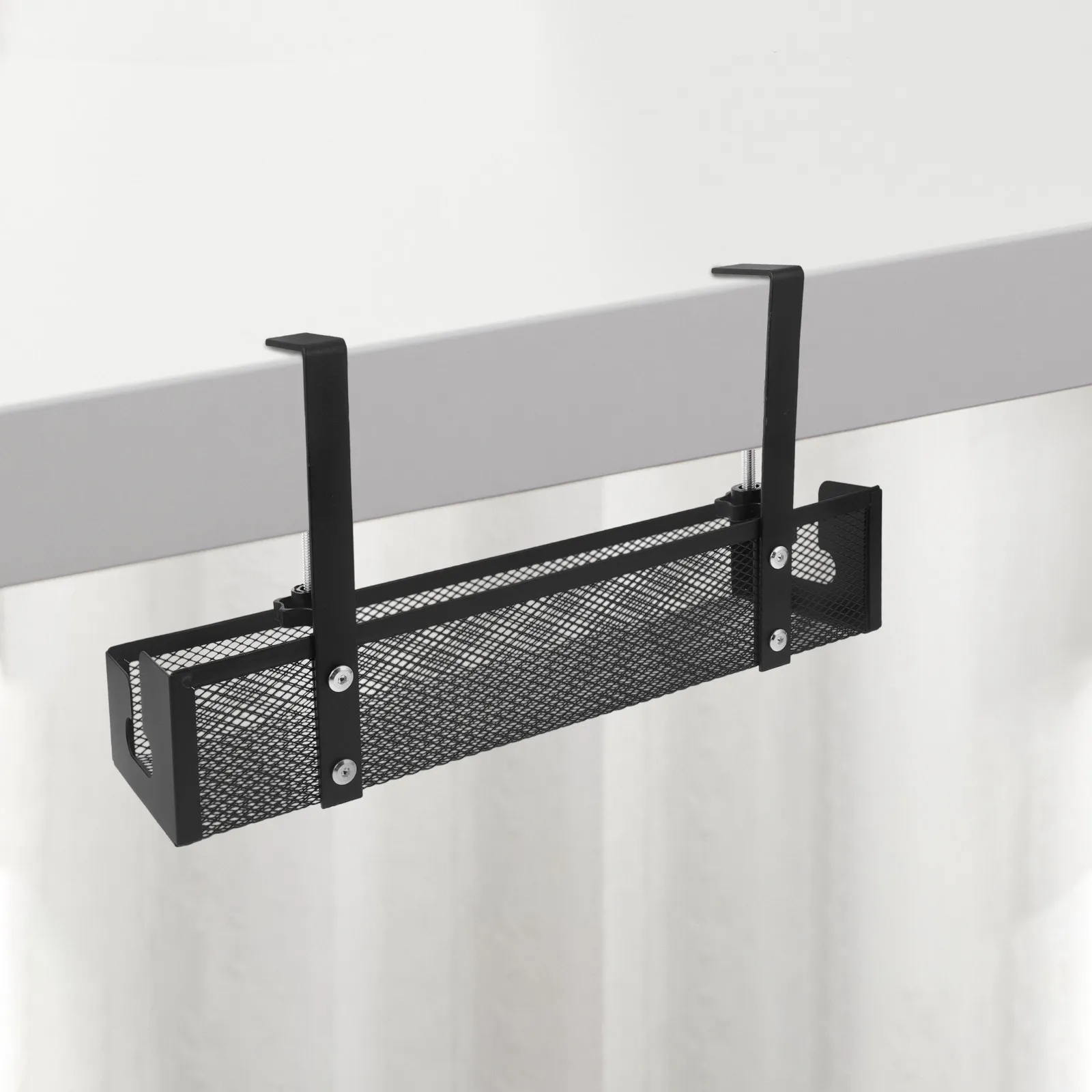 Under Desk Cable Management Tray Heavy Duty Carbon Steel Cord Organizer No Drill Installation for Office Home School Wire Desk