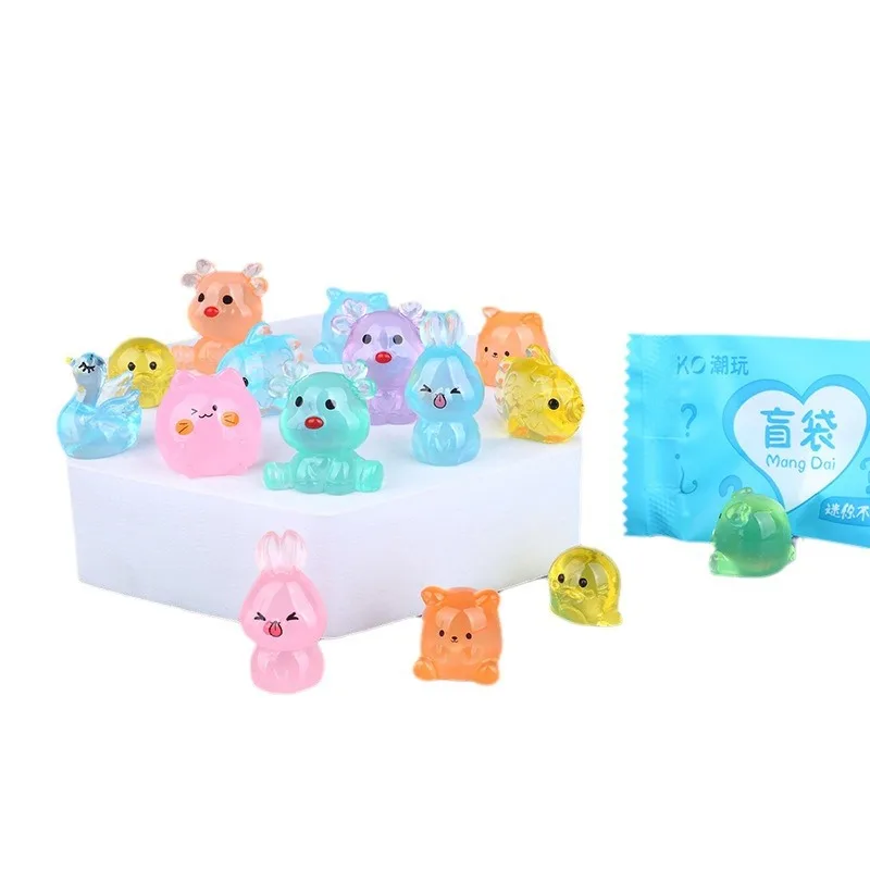 New 1-50PCS Cute Mini Simulation Animal Blind Box Toys Action Surprise Tide Play Figures Guess Cartoon Blind Bag Luminous Model