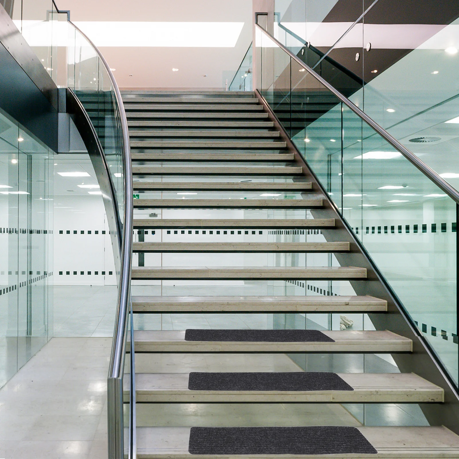 

2Pcs Anti-Slip Stair Treads Non-Skid Carpet Step Pads Self-Adhesive for Home Safety Indoor Outdoor Stairs Kids Pets Reusable