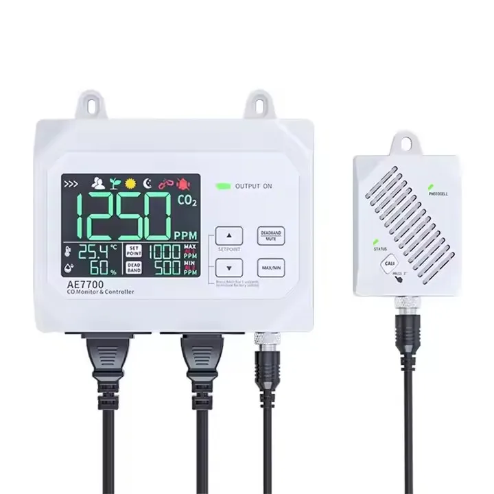 Controlador Digital de dióxido de carbono AE7700, Detector de Co2 de alta sensibilidad, controlador de Co2 para invernadero, plantación de flores