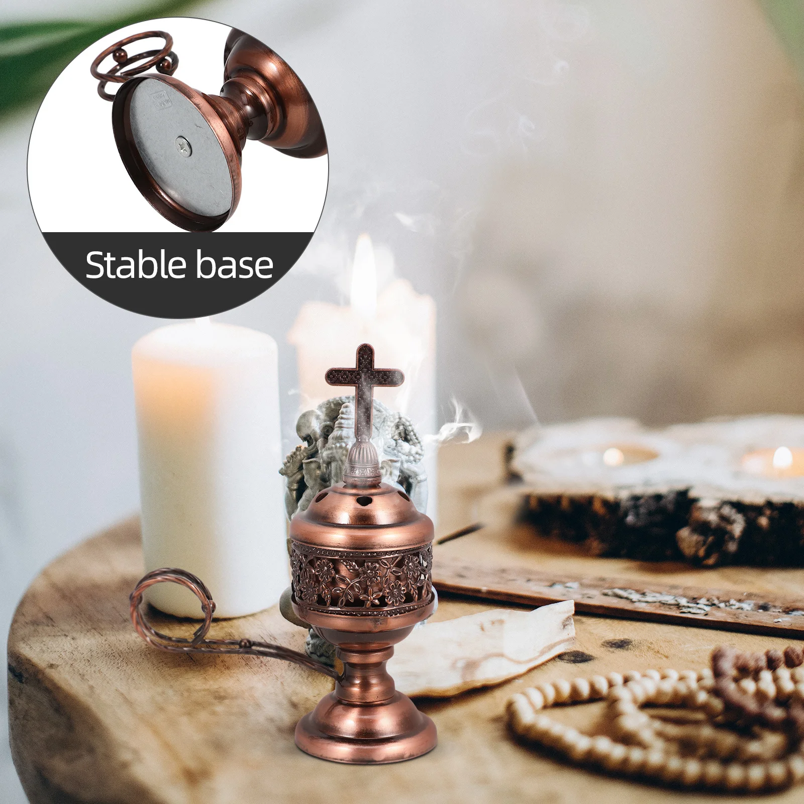 

Metal Incense Burner Desktop Censer For Aromatherapy Yoga Home Decor Indoor Scented Holder Aroma Burner Ornament