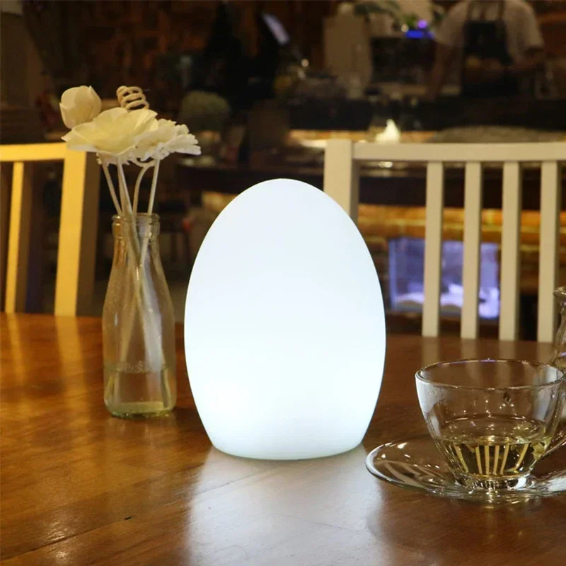 ULANI Modern Led Atmosphere Desk Lamp Creative Egg Shaped Table Light Luminescence Color Waterproof Decor Restaurant Kty