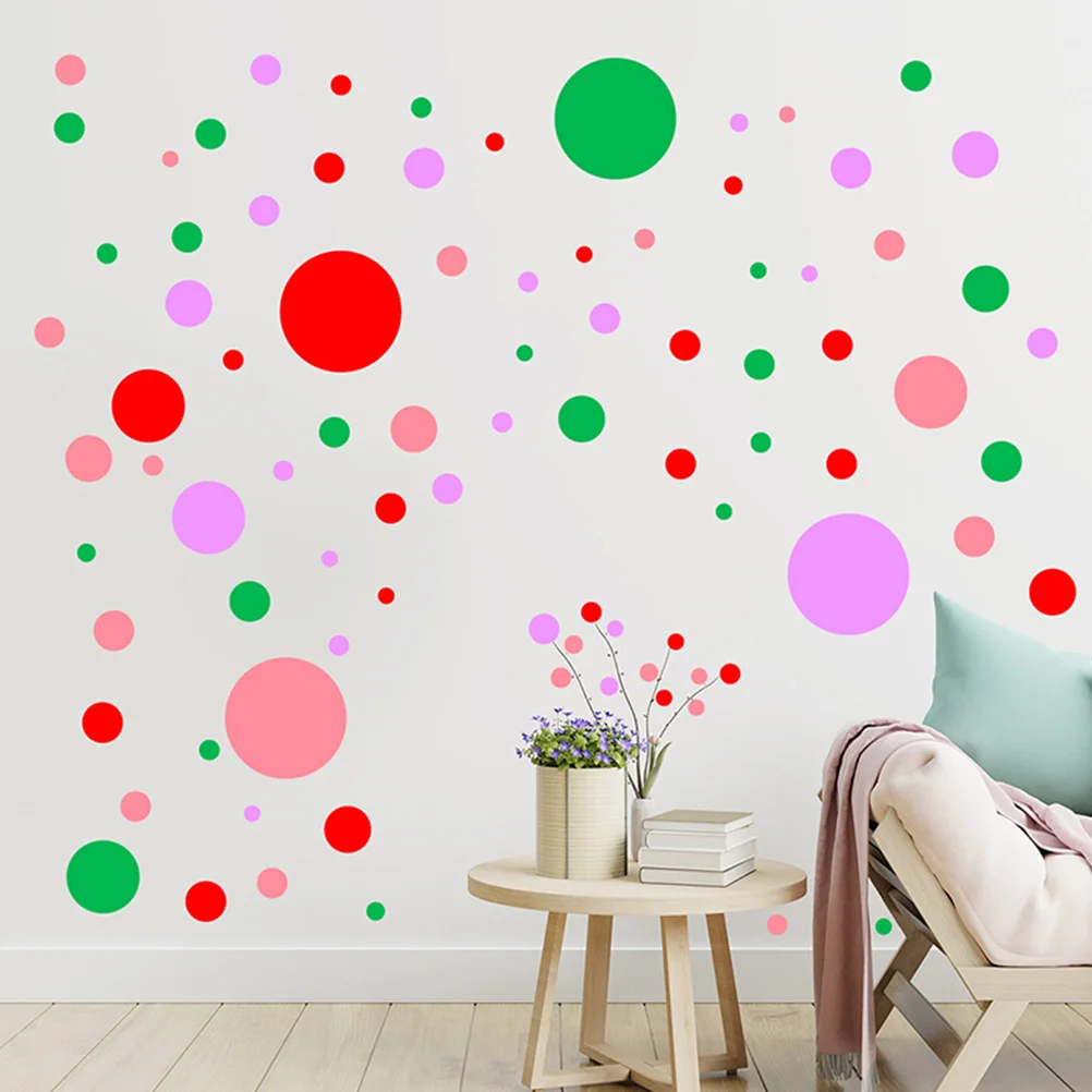 

12 Sheets Round Wall Decals Colorful Dot Stickers for Home Office Dorm Room Decor Circle Wall Stickers Easy to Apply Removable