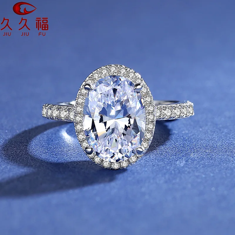 Popular Oval Shaped Ring,anti-oxidation PT950 platinum with fully covered moissanite,add gorgeous sparkling charm to your outfit