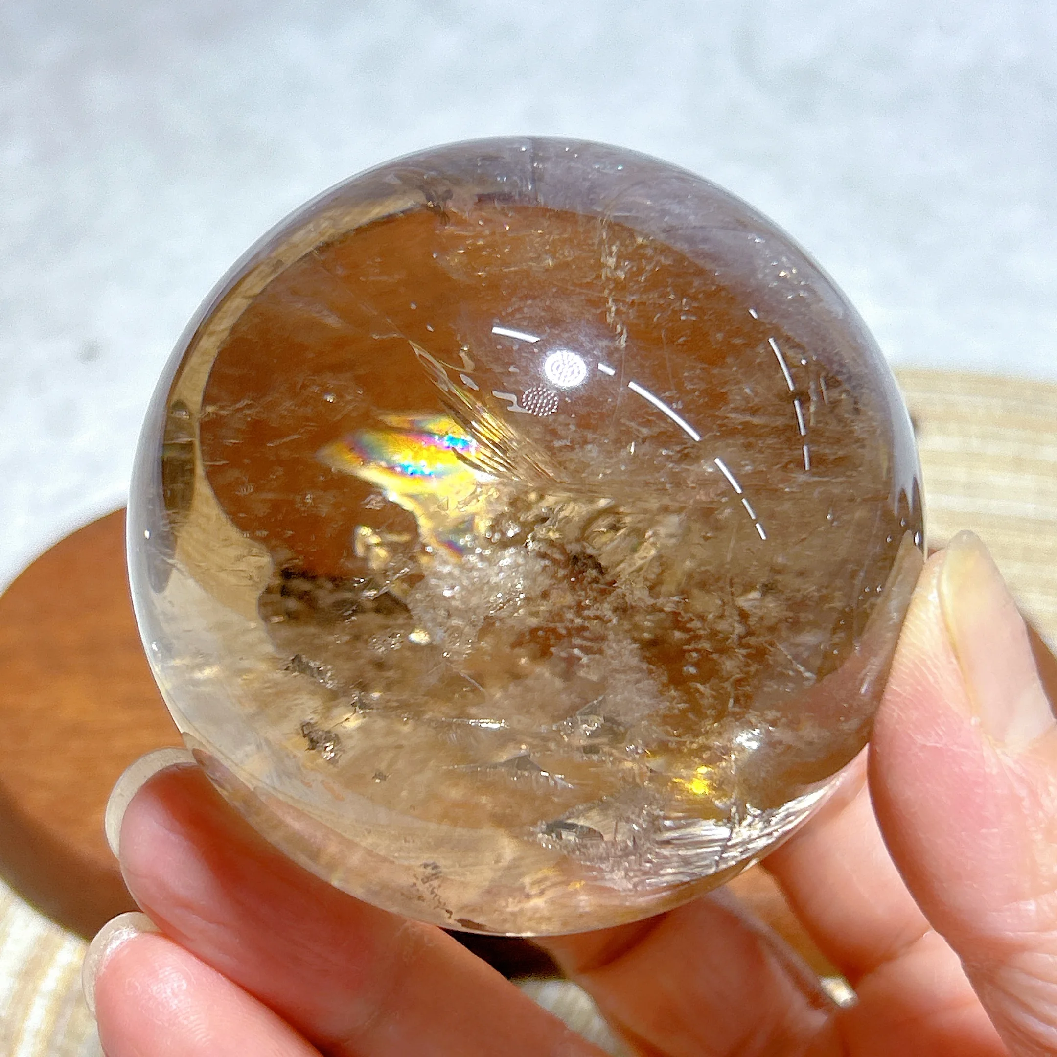 

Healing Natural Crystal Smokey Quartz Sphere Rainbow Ball Reiki Polished Energy Gemstone High Quality Home Decorations Gift