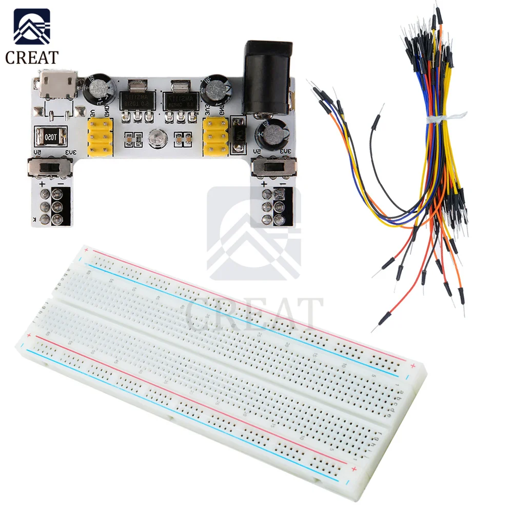 MB-102 MB102 Breadboard Power Module 400 830 Point PCB Bread Board Test sviluppa per Arduino Kit + 65 Jumper Wires