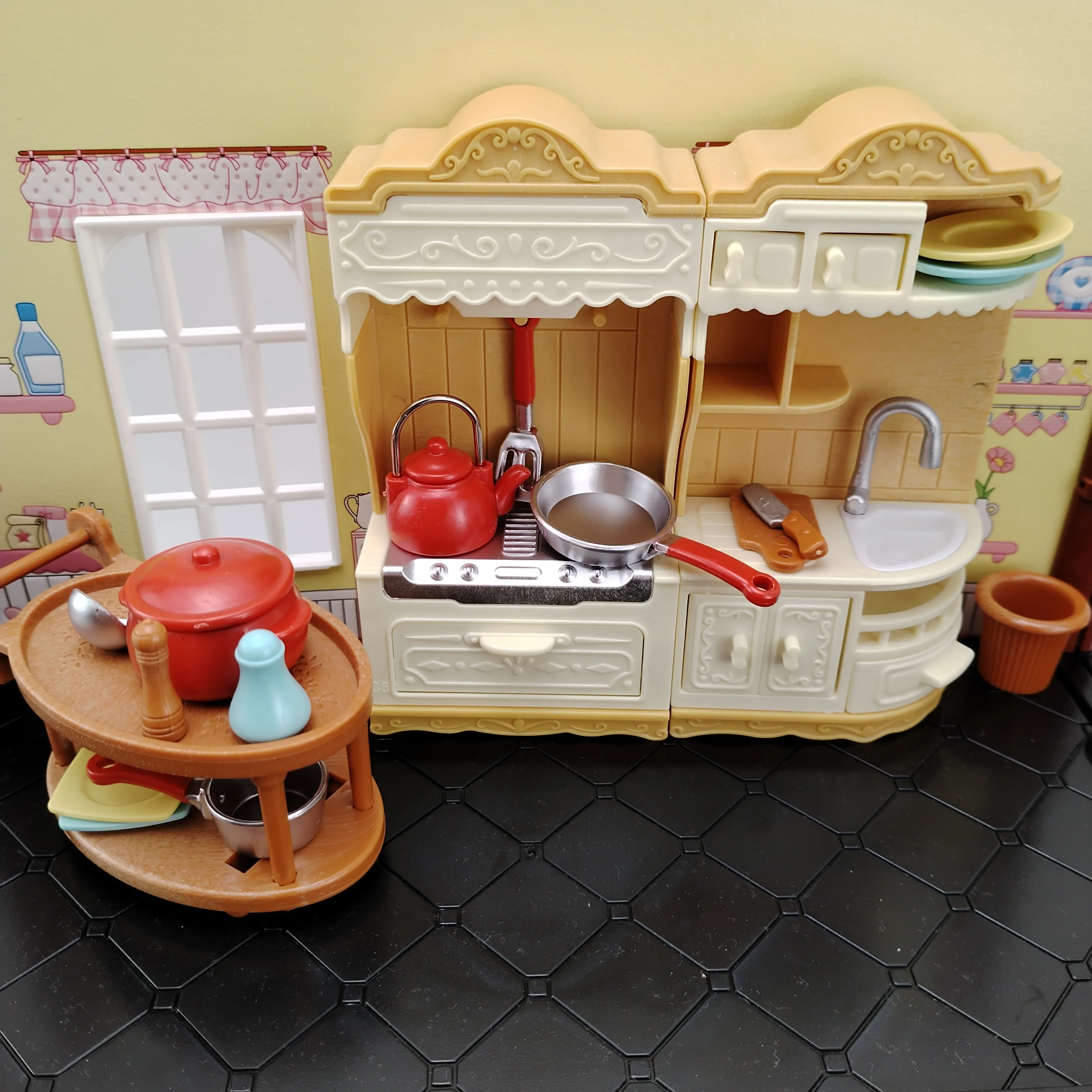 Miniatura Dollhouse Furniture Set for Girl, Forest Family Toys, Shop Scene, Finja ideias criativas, Compatível