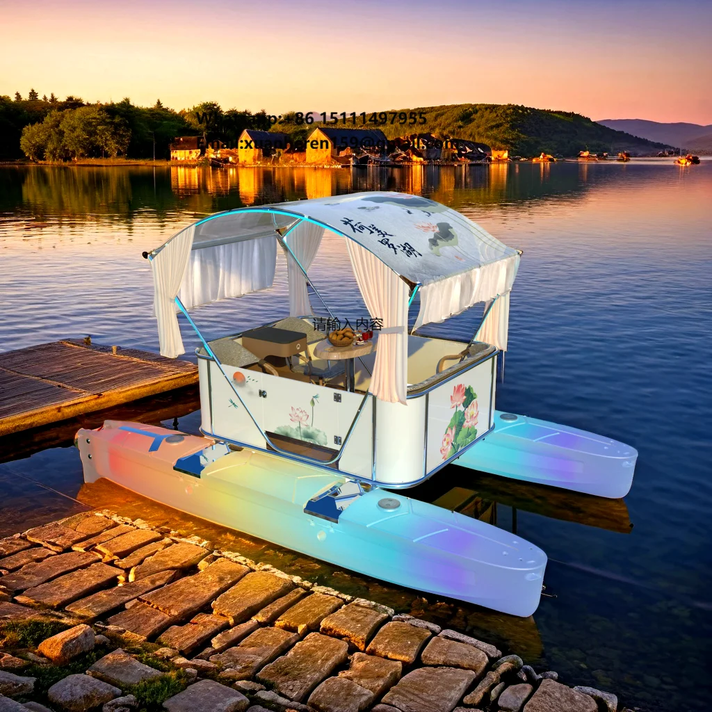 Intelligent Electric Sailing Yacht with Outboard Engine Aluminum Alloy Construction for Sightseeing & Fishing Tours