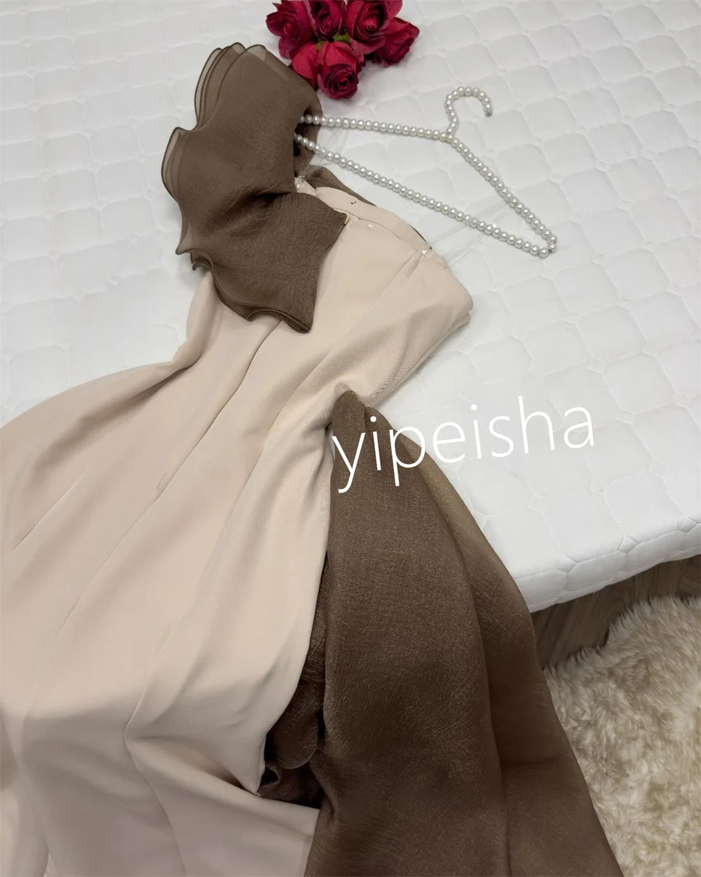 Customized Elegant Jersey Pleat Ruched Trumpet One-shoulder Long Dresses Party Dresses Exquisite High Quality Fashion