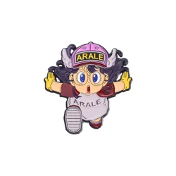 Cartoon Dr. Slump Arale Badge Brooch Pins Anime Little Android Girl Arale Shape Enamel Pin Cute Cosplay Gift Backpack Accessory