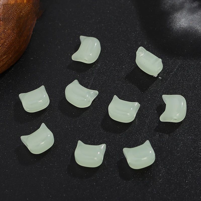 20 Stücke Kleine Katze Kopf Glas 6,8/10 MM Perlen Nette Charme Katze Perlen Für Schmuck Machen Erkenntnisse DIY Armbänder Halskette Ohrring