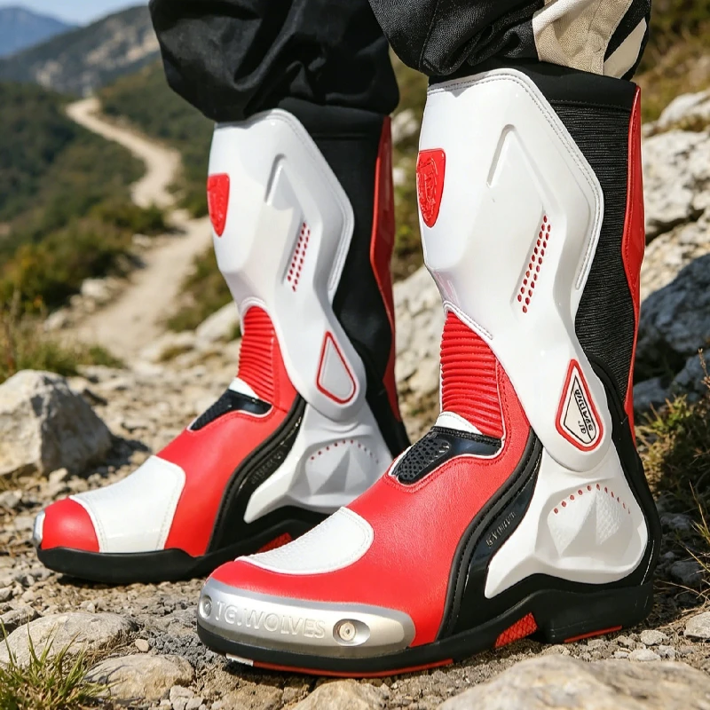 

Cycling Defense Gear Motocross Boots Men's Off-road Motorcycle Highroad Racing Shoes Anti-slip Four Seasons Motorcyclist Boots