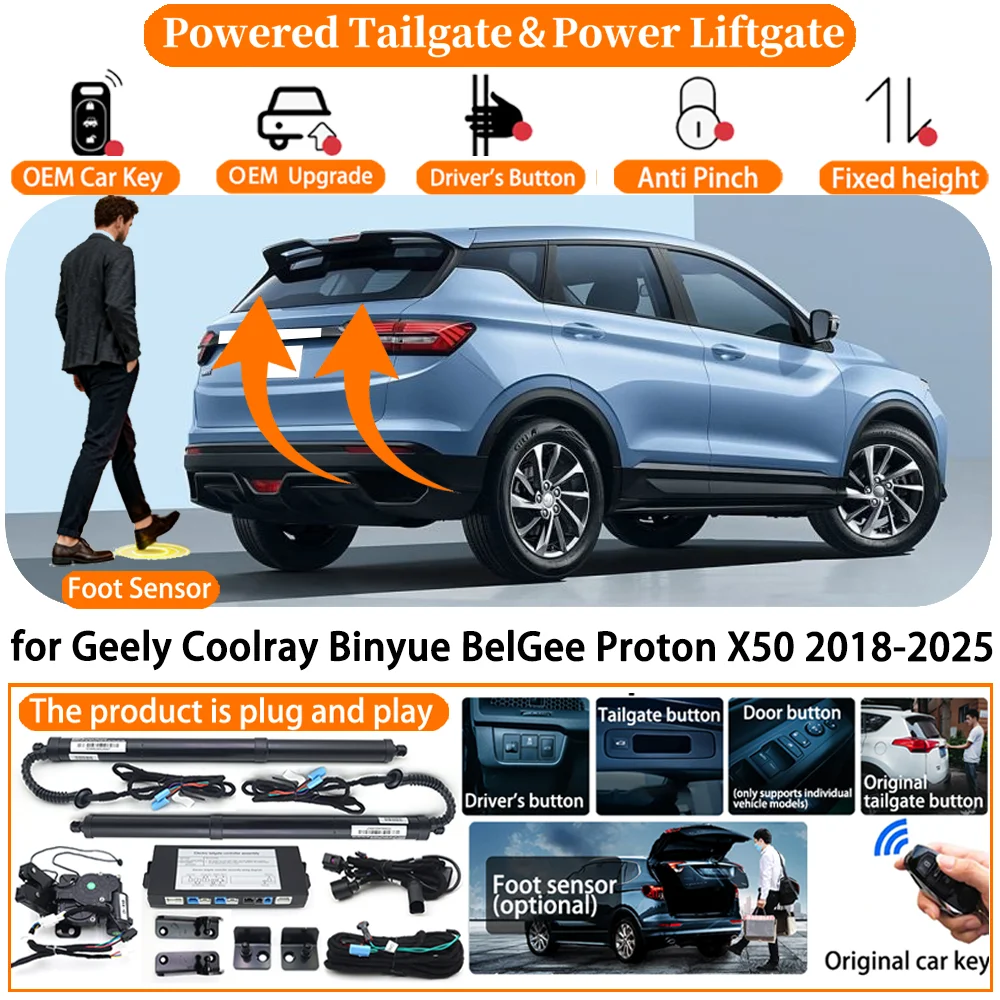 Powered Tailgate system for Geely Coolray Binyue BelGee Proton X50 2018-2025 Automatic Electric Power Tailgate Tail Gate Lift