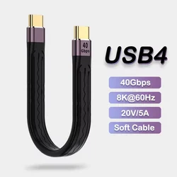 USB 4.0/3.1 Gen3 Data Cable PD 100W 5A Fast Charging USB C to TypeC Cable Thunderbolt 3 4K@60Hz Cable USB C 40/10Gbps Data Cabel