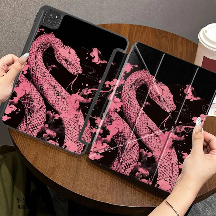 Capa Protetora para Tablet iPad Pro 2025 Air 4 5 M3 M2 1 2 M4 11 polegadas Mini 6 7 Pro 11ª 10ª 9ª 8ª 7ª 12.9 polegadas Flor de Ameixa