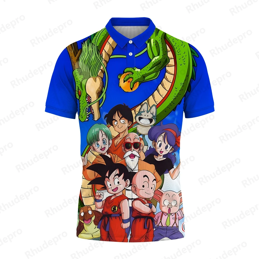 

Japanese Anime Polo Shirt For Men Streetwear Goku Children's T-shirt Trend Oversized Men's 2024 High Quality Short Sleeve