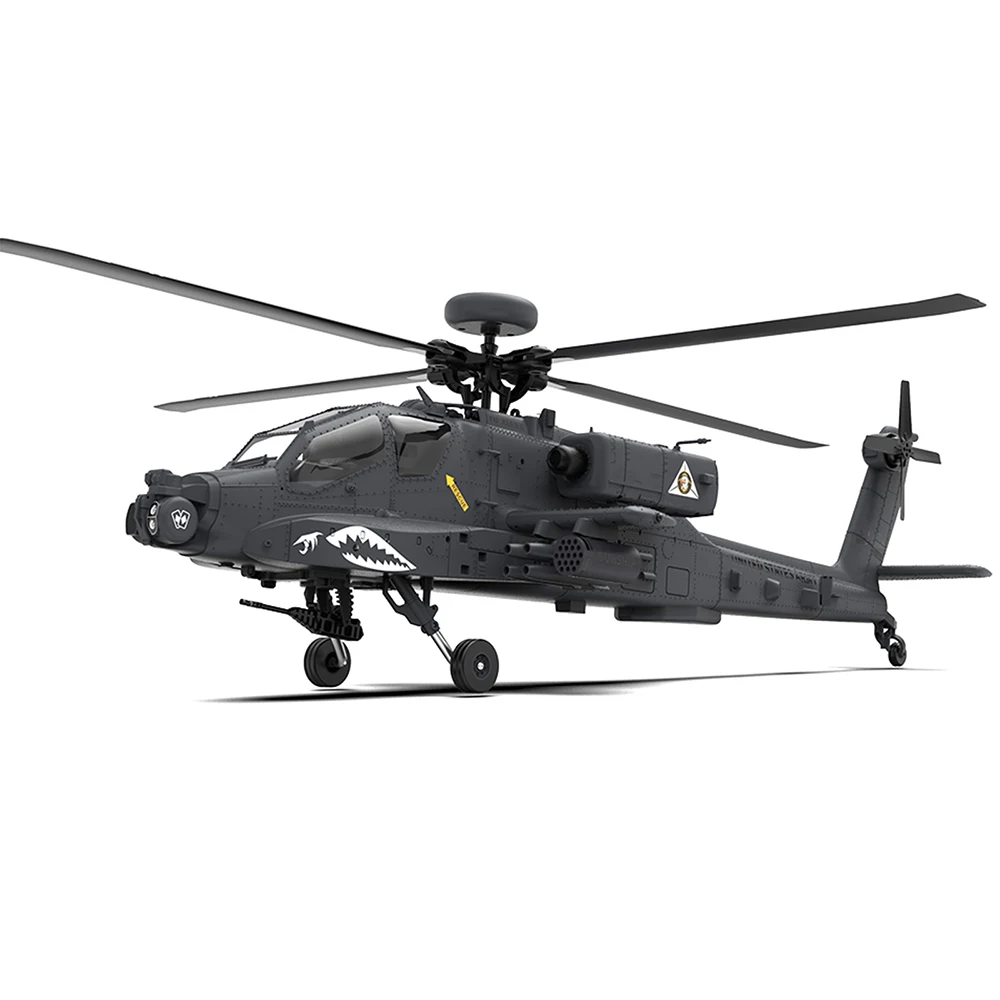 ​YXZNRC F11S RC Helicopter 1:32 AH-64D Apache 2.4G 6-Axis Gyro 9CH GPS Optical Flow Positioning 5.8G FPV Camera Flybarless RTF