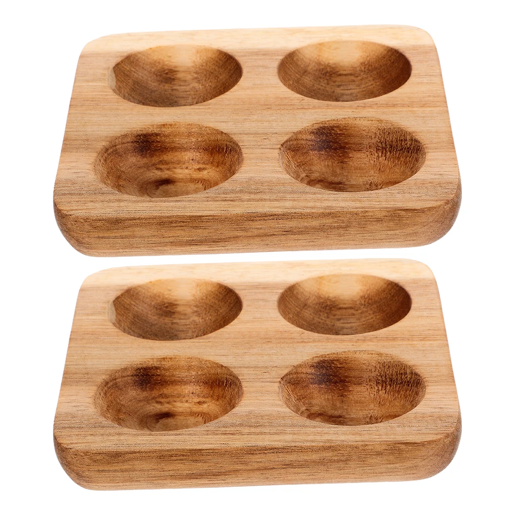 

2pcs Egg Tray Acacia Wood Storage Refrigerator Holder Secure Placement Space Saving Design Easy Maintenance Stylish Home