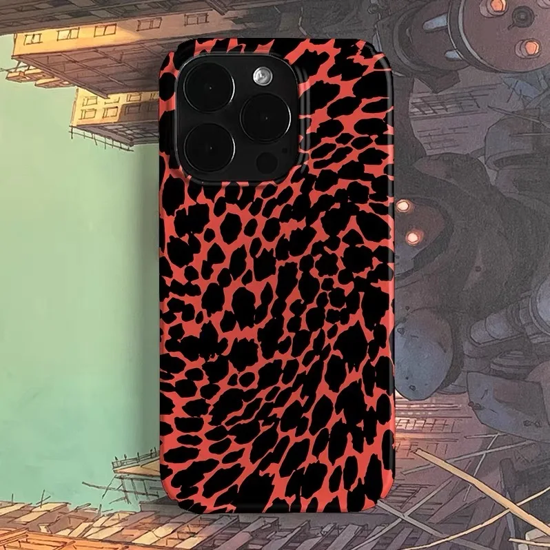 

Ins Red Black Panther Pattern Case for IPHONE 17 16 ProMax 15 14 Plus 13 12 MINI 11 PRO 16Plus XR XS MAX Acrylic Phone Cover