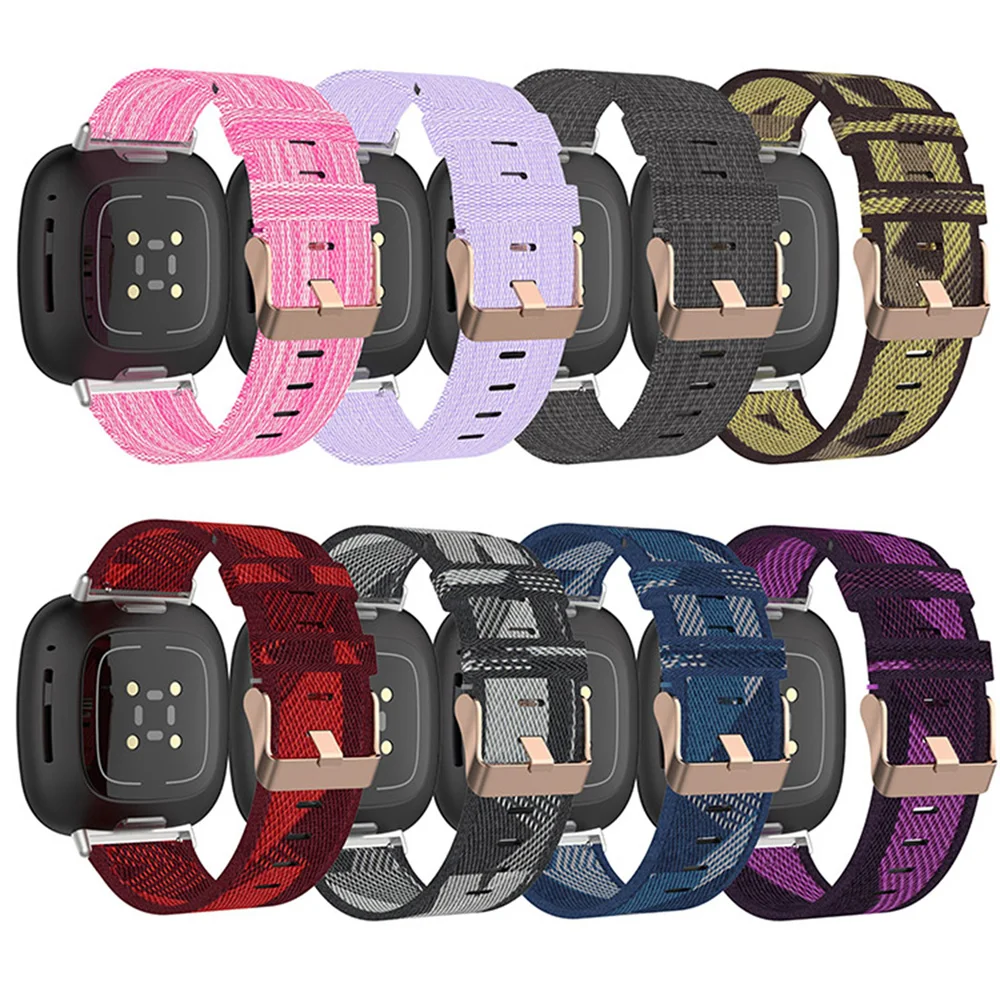 1 PCS High Quality Nylon Canvas Watch Strap Woven Canvas Watch Strap Watch Replacement Accessories for Fitbit Versa3/Versa4