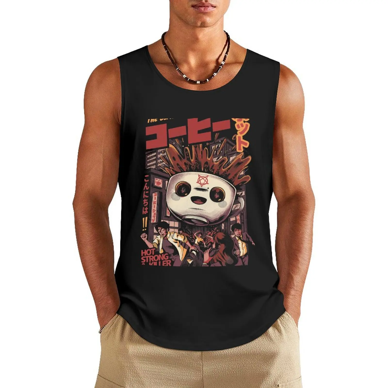 

Black magic coffee Tank Top T-shirt for fitness sleeveless man shirts Bodybuilding shirt