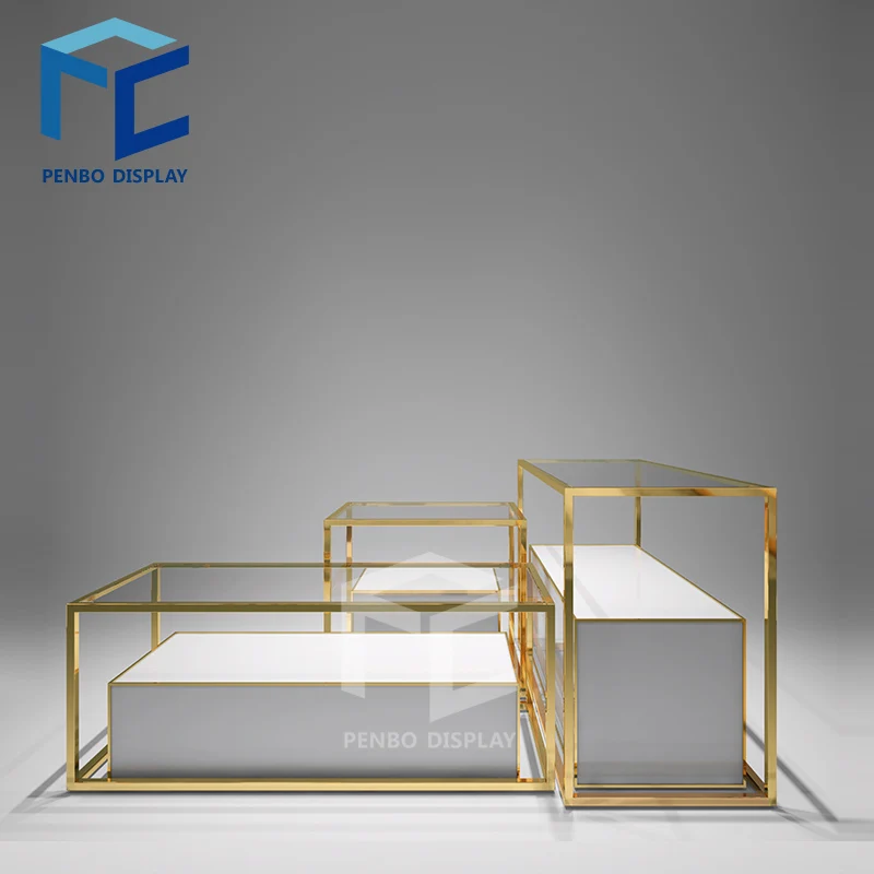 Tienda de ropa de estante de estantes de exhibición de soporte de ropa de vestir de mujer de gama alta personalizada