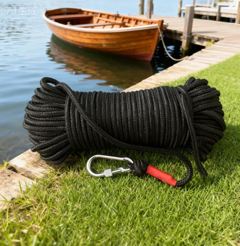 8mm Outdoor Durable Polypropylene Laundry Line Rope with Hooks for Clothes Air-drying Rope for Home Garden