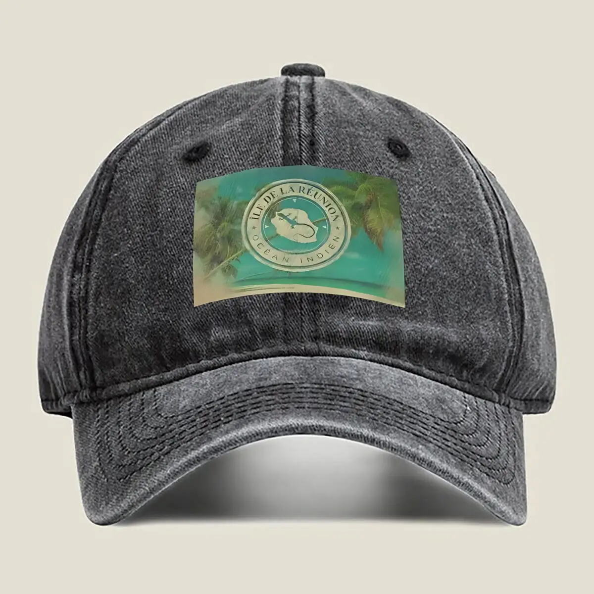 

“Lavender Island Tropical, Vacation - Vibe Graphic Art Design” Washed Baseball Cap
