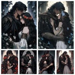 New DIY 5D Diamond Painting Kit Romantic Hades King Couple Full Drill Handwork Embroidery Flower Diamond Mosaic Home Decor Gift