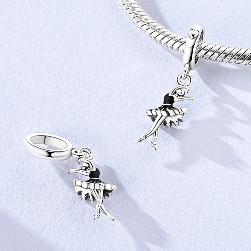 จี้เงินแท้ 925 รูปทรงแอปเปิ้ลเคลือบเงา ประดับเพทาย รูปแพนด้า กบ เต่า หัวใจ เหมาะสำหรับใส่กับกำไลข้อมือแบบดั้งเดิม ทำเครื่องประดับ DIY