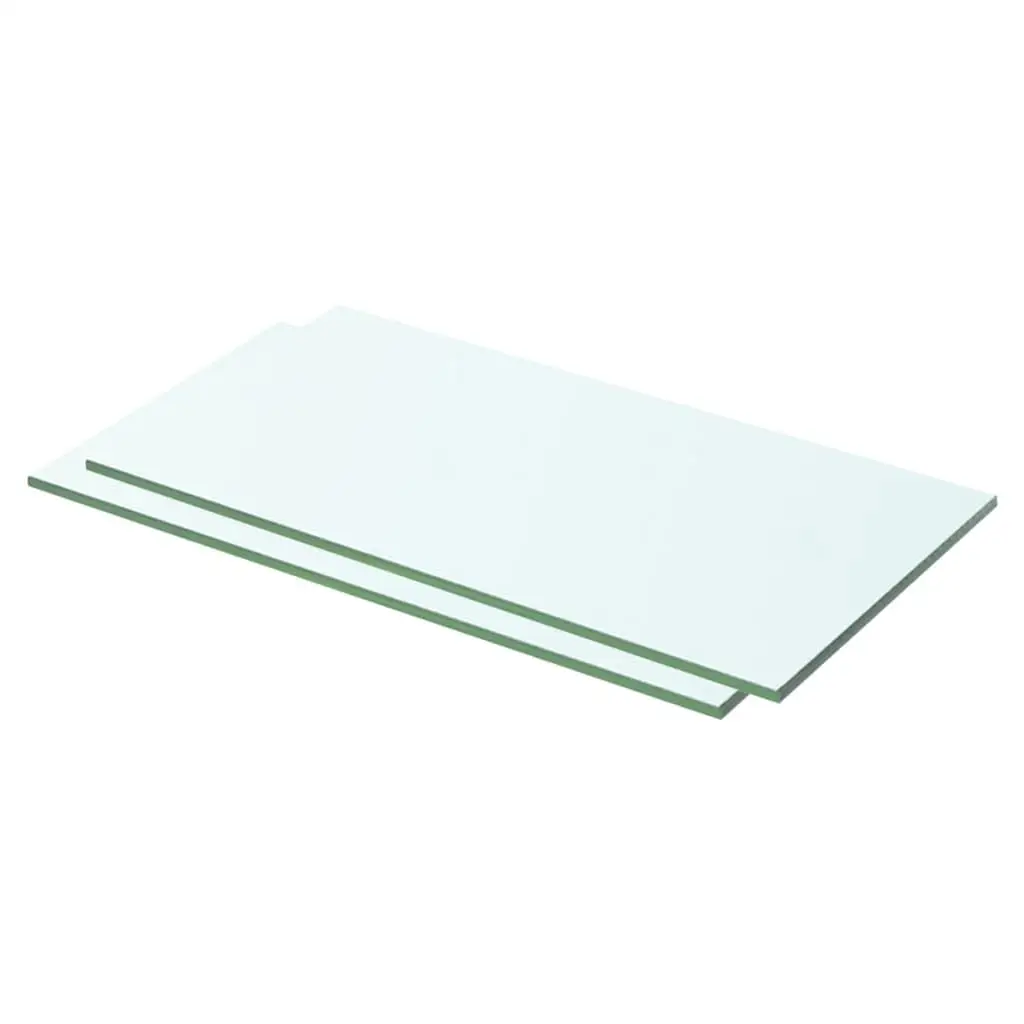 Zestaw 2 przezroczystych szklanych półek ściennych 50x20cm do ekspozycji i przechowywania, idealne do dekoracji domu.