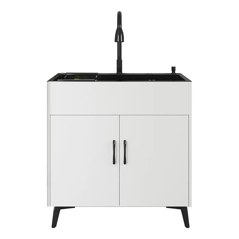Kitchen Stainless Steel Vegetable Basin Integrated Cabinet Dishwashing Sink Household Simple Vegetable Washing Single Double