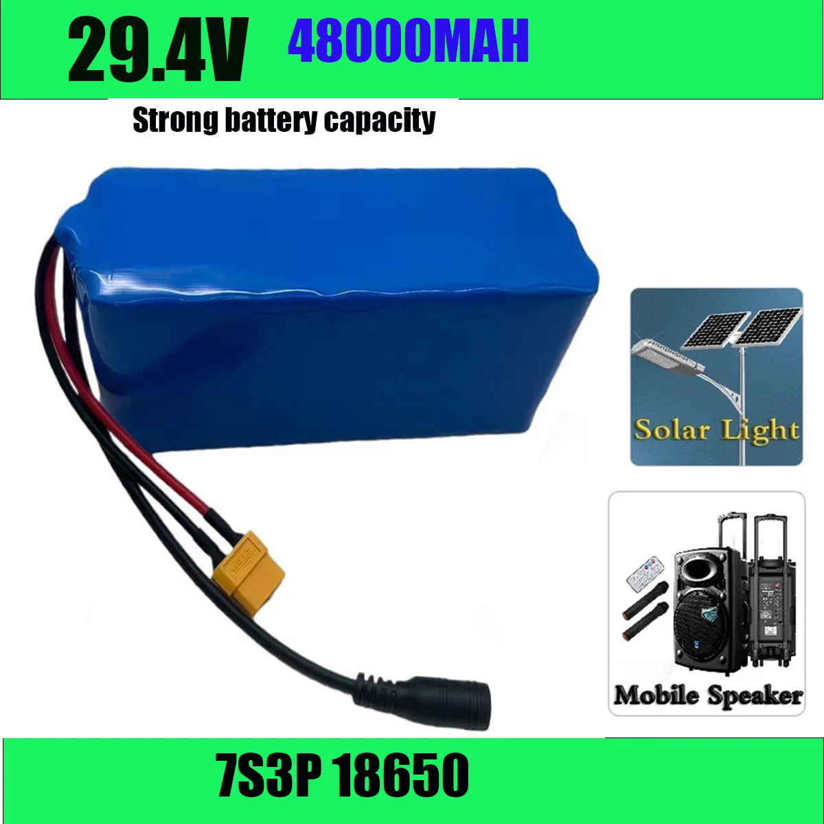 

29,4 В, 48000 мАч, литий-ионный аккумулятор реальной емкости 7S3P 18650, 48 Ач, 500 Вт, 1000 Вт для зарядного устройства 42 В, BMS, 2 А, CC-TV, MP3-плеера