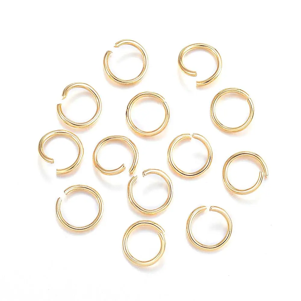 304 Stainless Steel Jump Rings Open Jump Rings Real 24k Gold Plated 18 Gauge 8x1mm