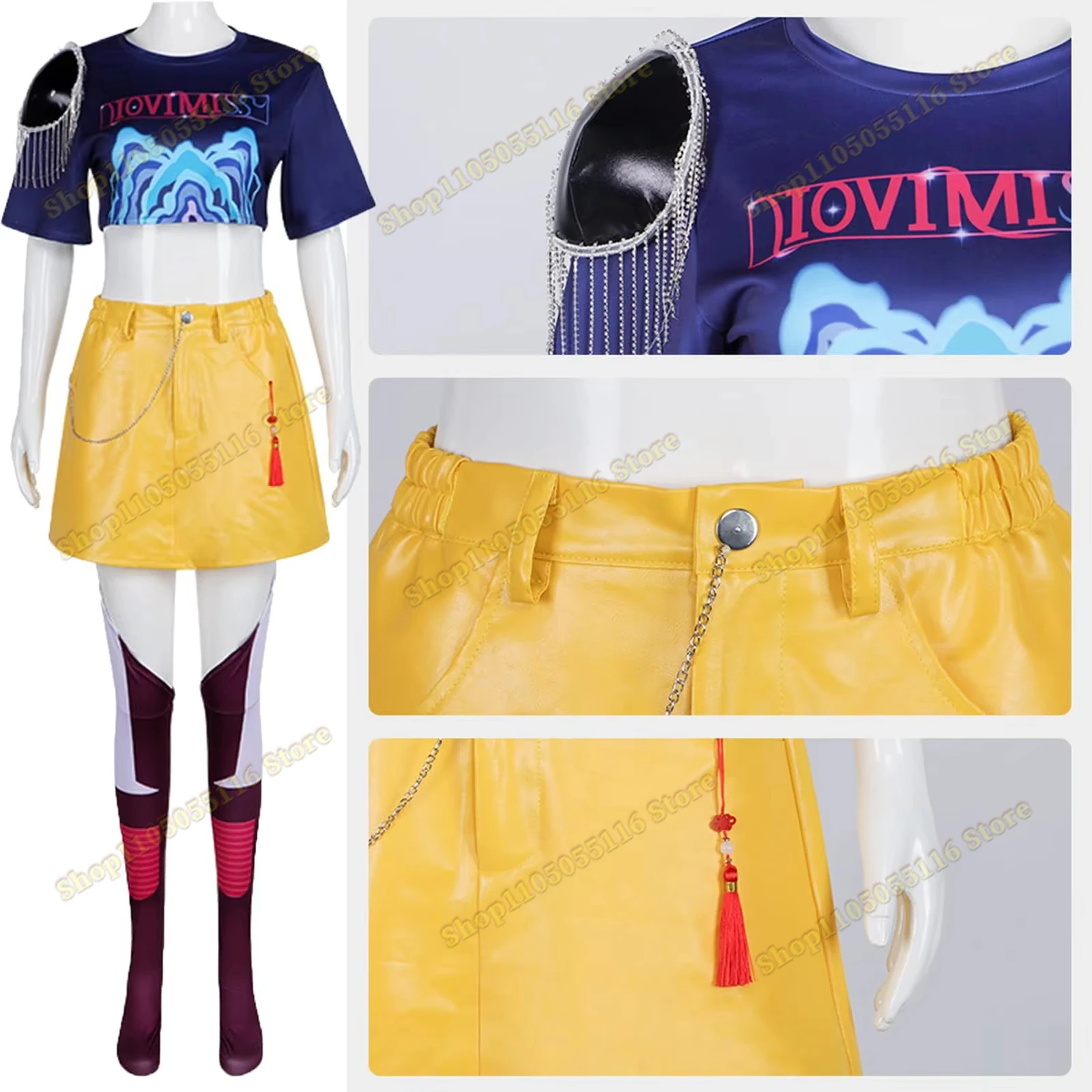 Hot KPop Demon Hunters คอสเพลย์เครื่องแต่งกายสําหรับเด็ก Zoey คอสเพลย์แฟนตาซีชุดสวมบทบาทวิกผมแหวนฮาโลวีน Carnival Party ชุด