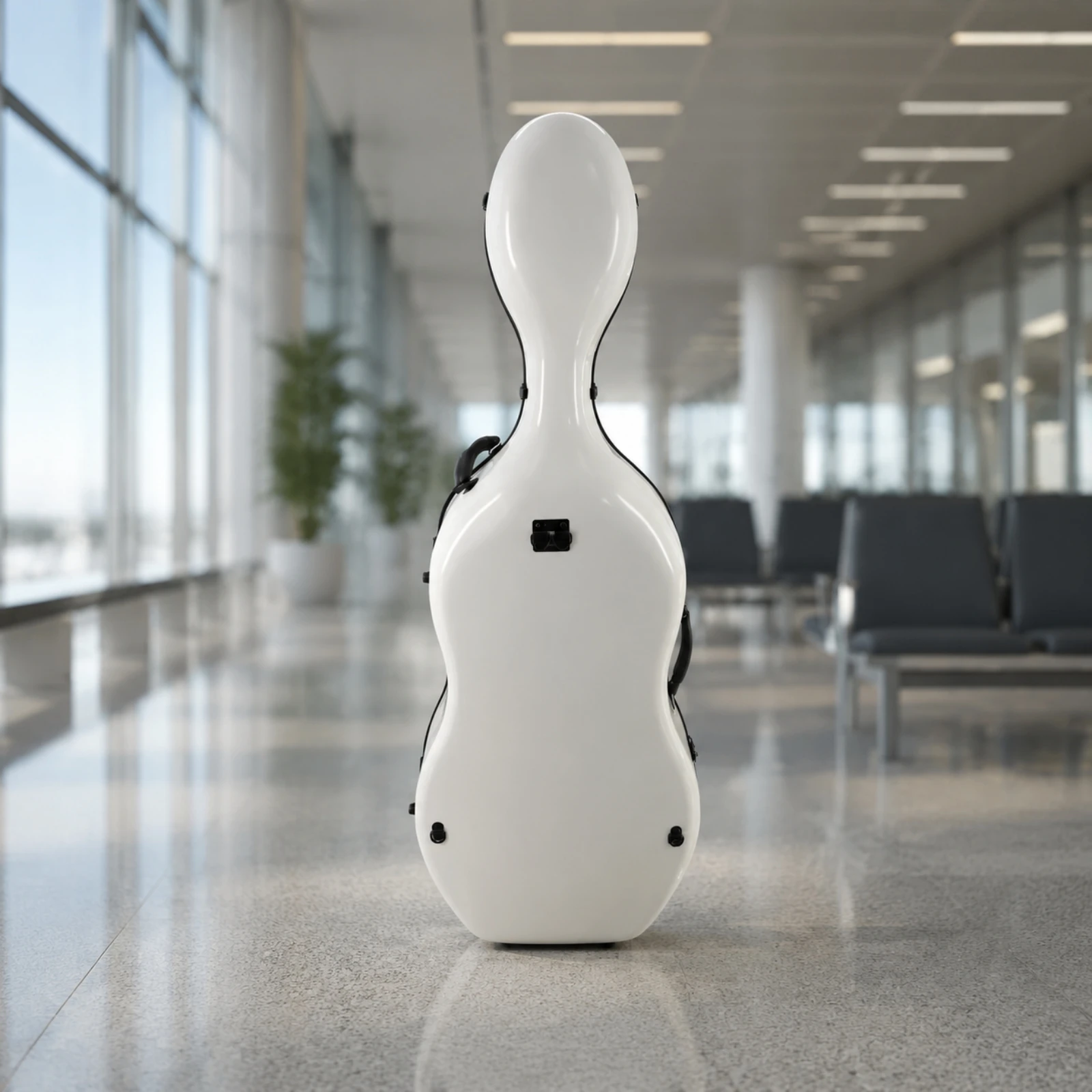 Contoured Hard Shell Cello Carrying Case with Shoulder Straps and Velvet Lining for Secure Transport