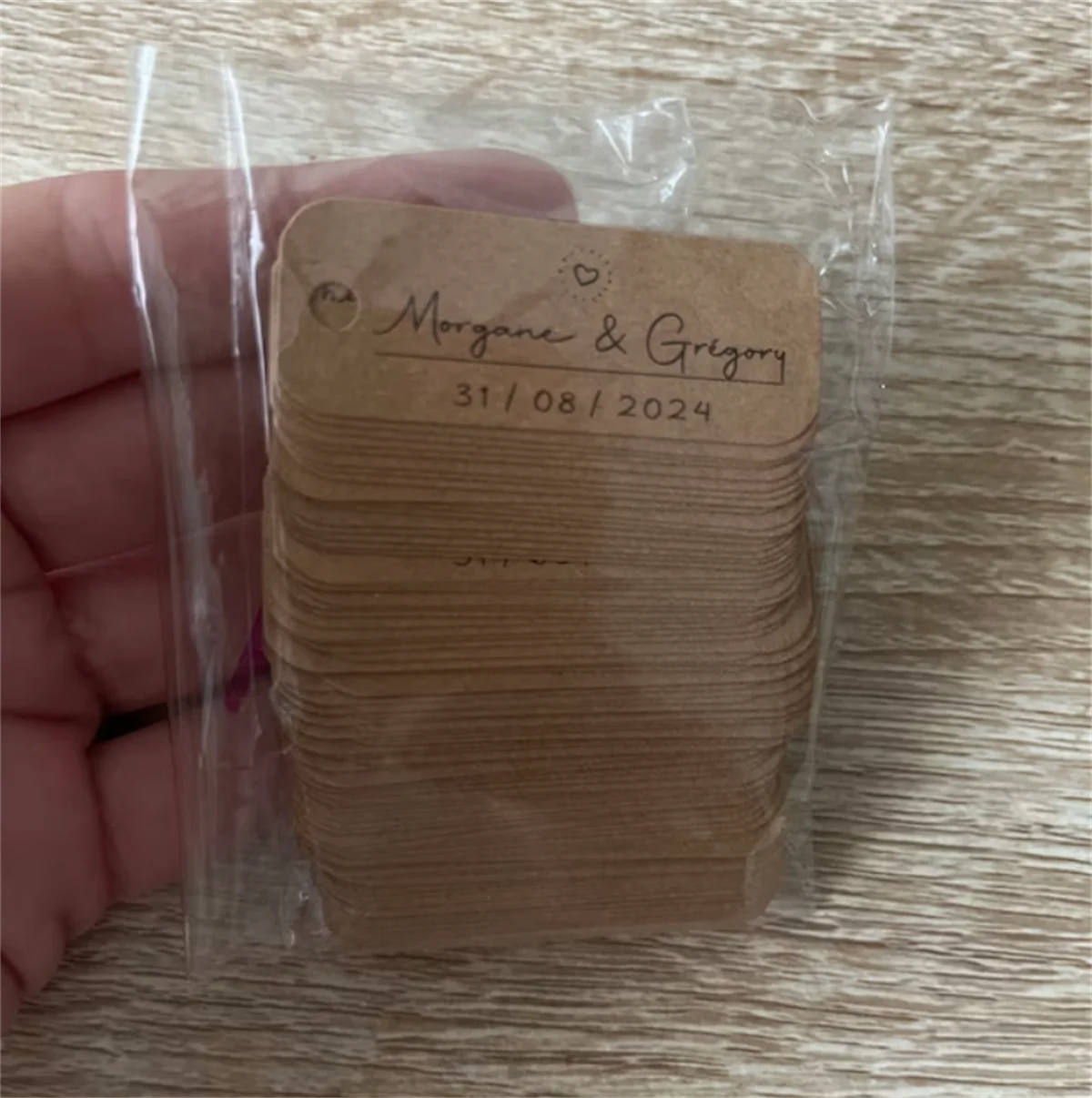 50pcs Personlized Mini Wedding Favor Tags Custom Name & Date Thank You Tags Party Decor Favors kraft paper