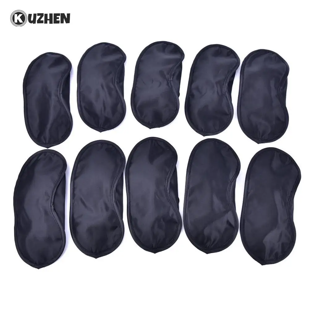 10pcs/lot Soft Eye Mask Shade Cover Travel Rest Eye Sleeping Mask Satin Blindfold Soft Eye Shade Nap Cover Blindfold Sleeping