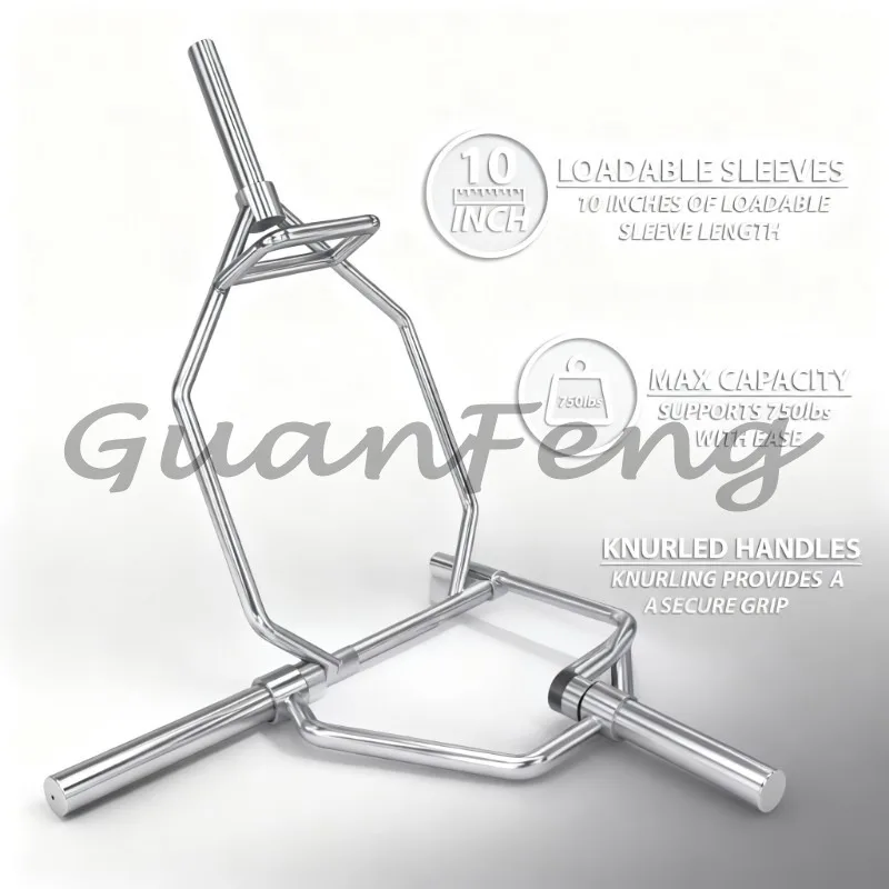 Hex Trap Barbell Bar, Weight Lifting Hex Squat Trap Bar, Heavy‑Duty Gym Equipment for Deadlift & Strength Training Workout